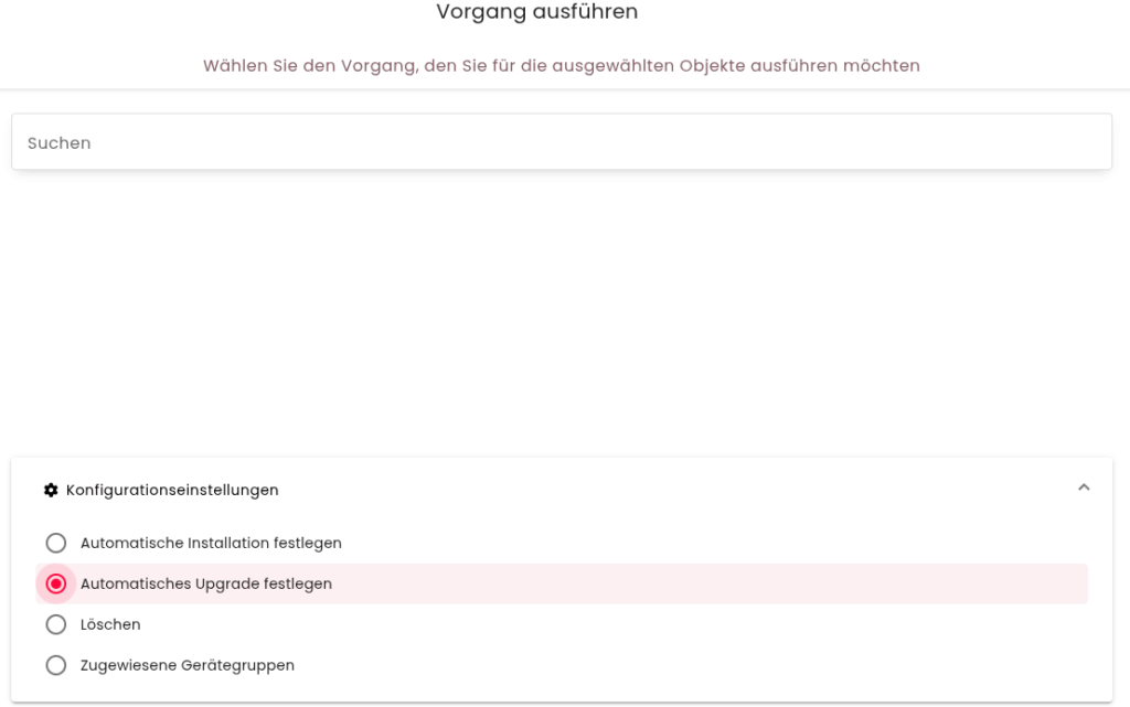 datomo MDM Änderung von Konfigurationen für Geräte